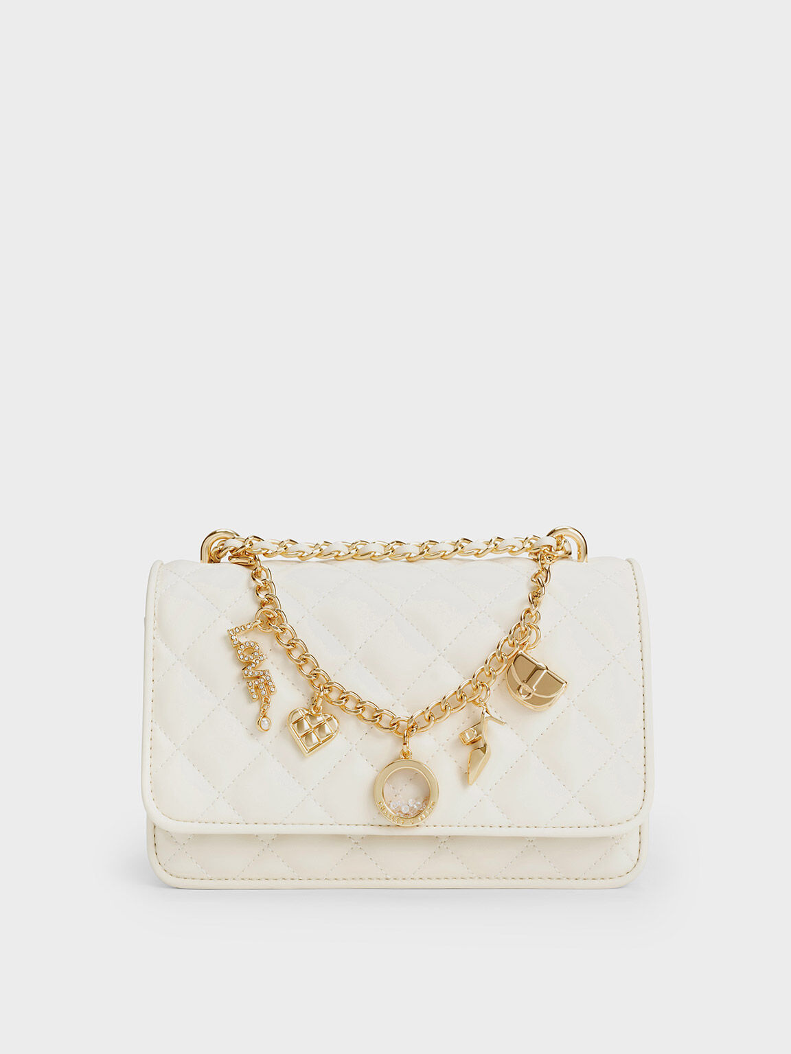 Love鍊條菱格肩背包