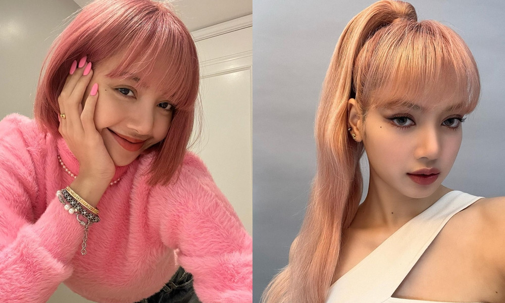 BLACKPINK Lisa經典髮型5：莓果粉