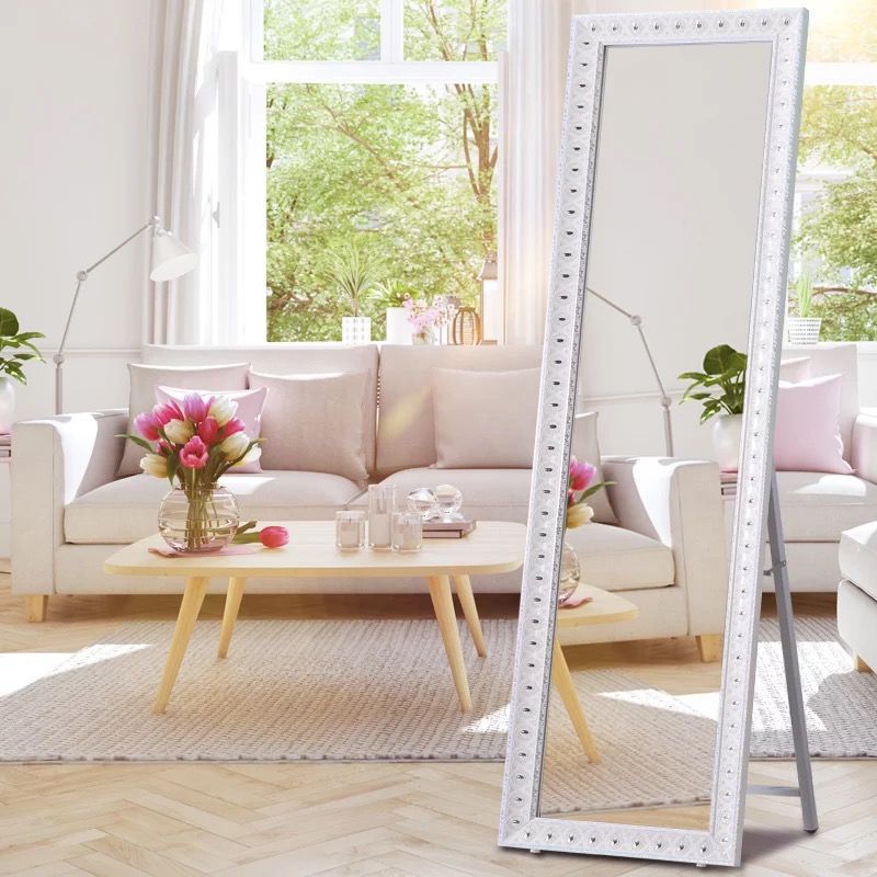 實木全身鏡子家用現代穿衣鏡落地鏡宿舍壁掛鏡服裝店鏡臥室試衣鏡