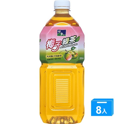 悅氏梅子綠茶2000mlx8入/箱【愛買】