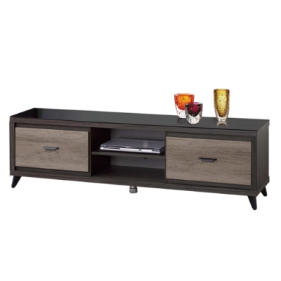 防蛀木心板+5mm強化玻璃 防潮黑漆腳座＋五金滑軌結構 二抽屜＋開放層格等收納設計 專人送到府服務，免組裝免運費