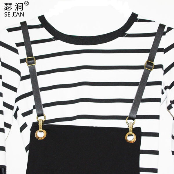 背帶褲背帶夾 牛仔褲金屬扣配件帶子 無交叉牛仔裙吊褲帶子齊胸款 極有家