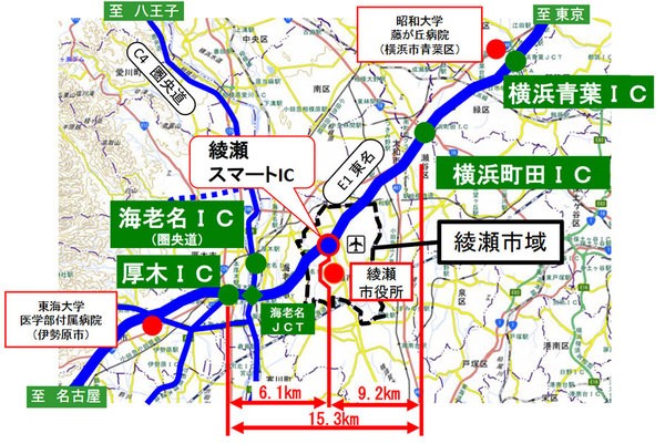 東名 綾瀬スマートic 3月開通 横浜町田 厚木 大和tn近く