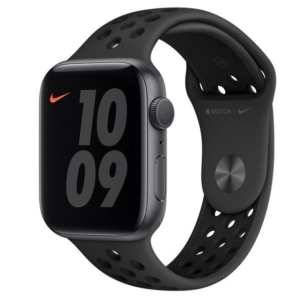 Apple Watch Nike Series 6 (GPS)；44 公釐太空灰色鋁金屬錶殼；Anthracite 配黑色 運動型錶帶 - 標準