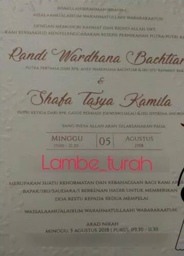 99 Contoh Undangan Sebelum Akad Nikah Gratis