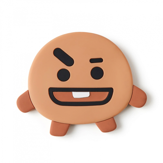 BT21 SHOOKY 帥帥手拿鏡 小巧的手拿鏡，收納在包包也不負擔。 產地:中國大陸 材質: 矽膠， 鏡子 規格: 106x82x8mm 注意事項 1. 本館商品提供七日鑑賞期內退貨，恕不接受換貨。