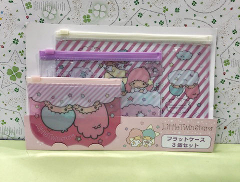 【震撼精品百貨】Little Twin Stars KiKi&LaLa 雙子星小天使~Sanrio 3入夾鏈袋-條紋#58029