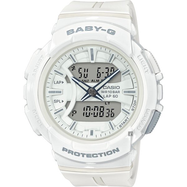 CASIO 卡西歐 Baby-G 慢跑運動手錶-白 BGA-240BC-7ADR / BGA-240BC-7A