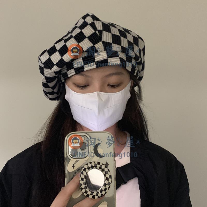 蓓蕾帽貝雷帽女小云朵帽子 夏春秋復古百搭網紅大頭顯臉【淘夢屋】
