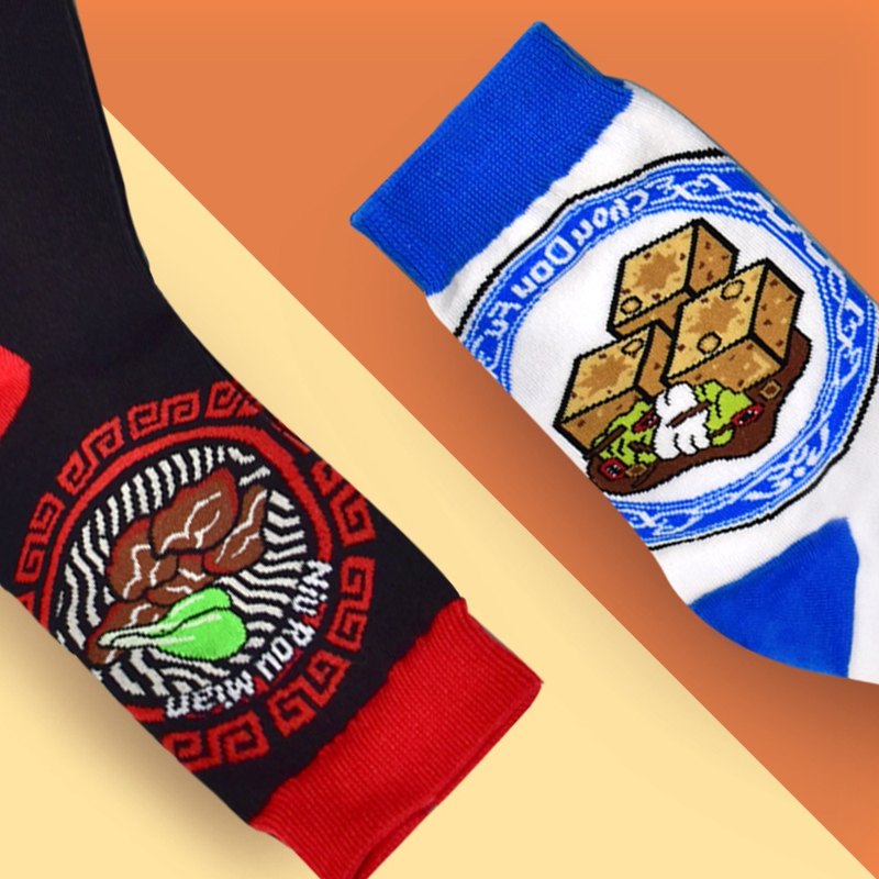 台灣牛肉麵襪特色襪Taiwan Beef Noodle SOCKS+台灣好食臭豆腐特色襪Taiwan Stinky Tofu socks