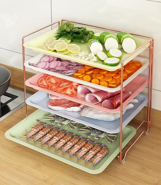 配菜盤餐盤廚房多層多功能火鍋備菜盤神器托盤可壁掛免打孔放菜盤 coco LX