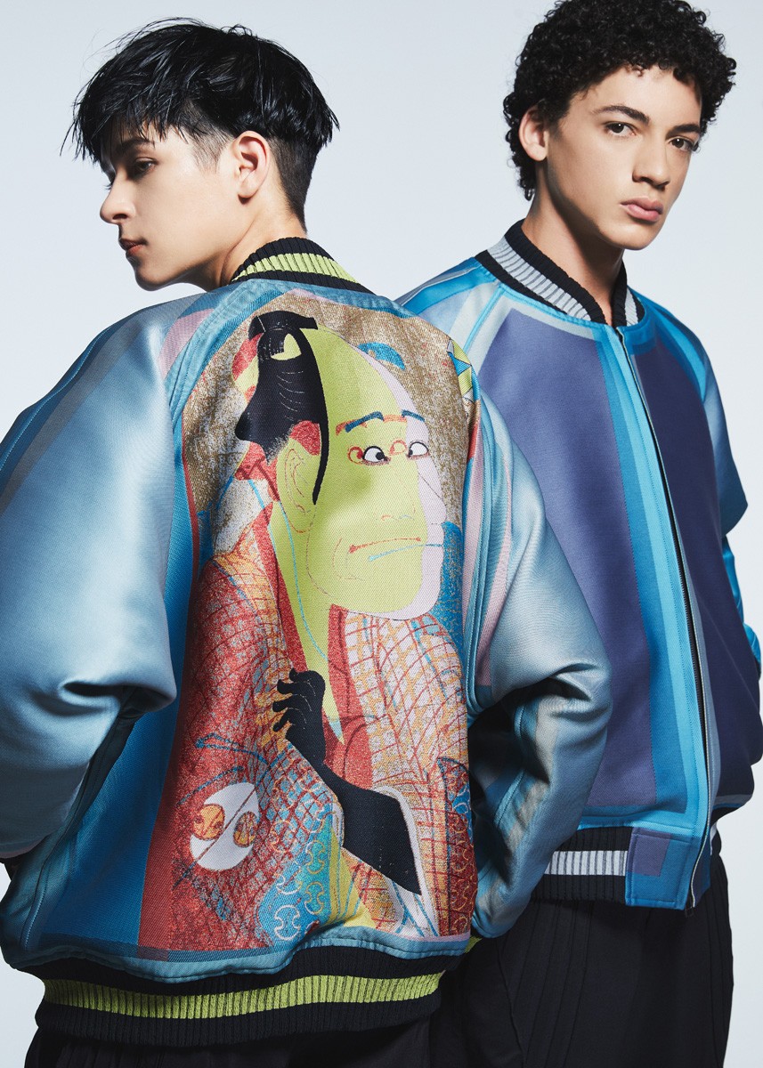 横尾忠則＋三宅一世　コラボスカーフ(訳あり) 横尾忠則が招待するイッセイミヤケパリコレクション1977→1999