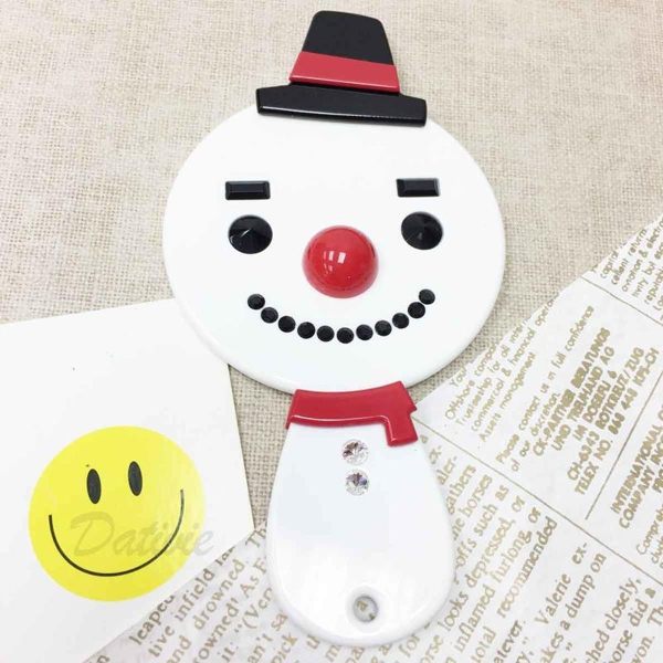 【ＫＰ】韓國 GRAIN DE BEAUTE (AZNAVOUR) 可愛雪人 圍巾 水鑽 帽子 化妝鏡 隨身鏡子 鏡子