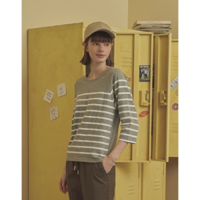 台灣製，印條工藝 質感棉面料拉克蘭袖七分TEE