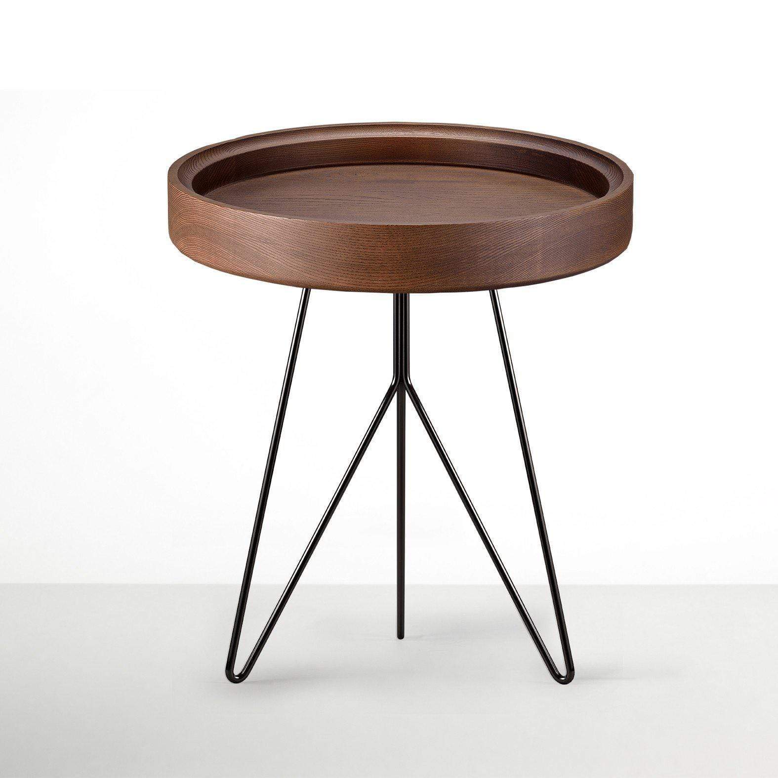 漫雲邊几 - 胡桃色盤面 + 黑色鐵腳