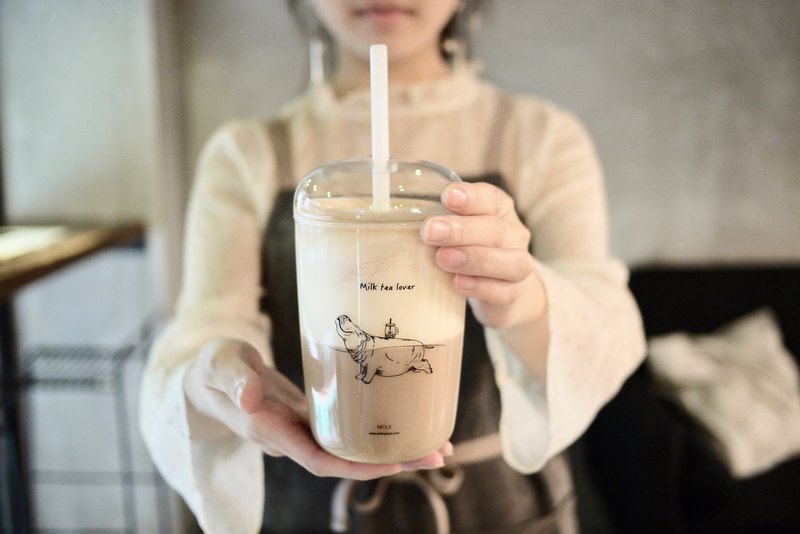 ＊買就送杯套！！ 商品｜河馬杯＋玻璃挖孔杯蓋＋矽膠圈＋灰卡禮盒 （不含吸管）
