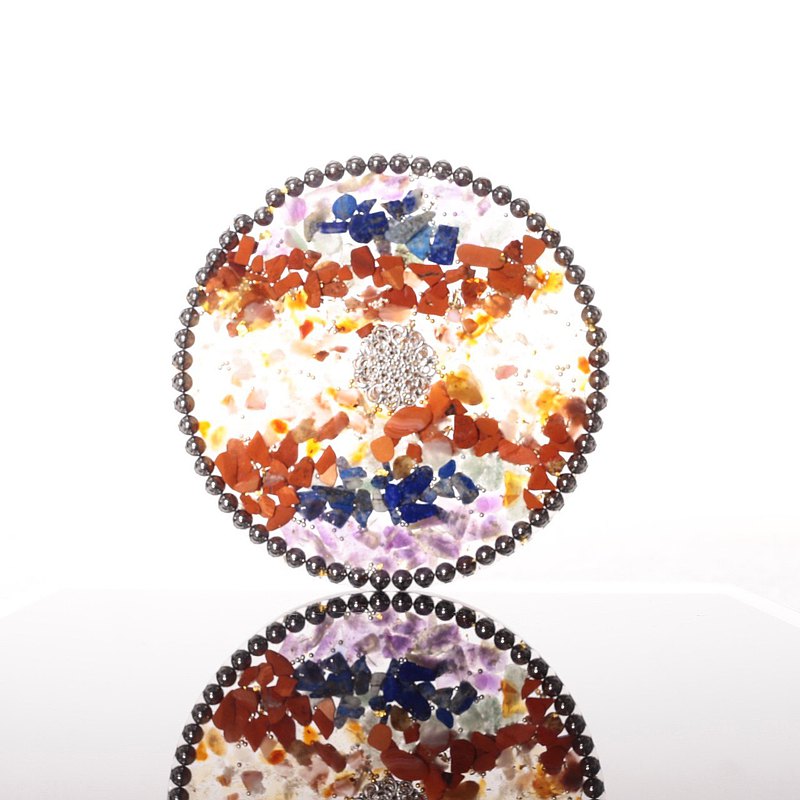 【母親節禮盒】銀河之花-2-奧剛圓盤/杯墊Orgonite水晶療癒