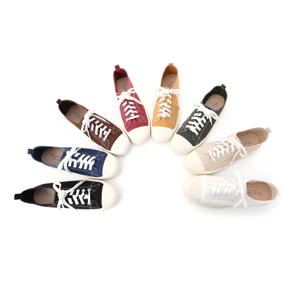 D+AF 休閒鞋 帆布鞋 白色帆布鞋 