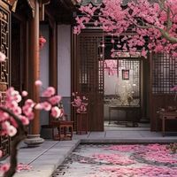 月下花影