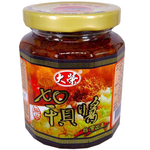 ◆ 大榮干貝XO醬240G項目說明商品名稱：大榮干貝XO醬240G保存方式：未開封避免陽光直曬，陰涼常溫處保存2年，並冷藏保存於5~10度冰箱內。食用方式：XO干貝小魚干醬風味獨特，不論拌麵、拌米粉、