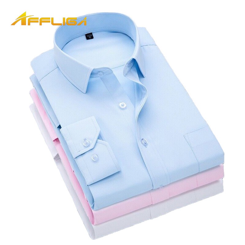 韓版英倫長袖襯衫男精致韓風青年純色免燙襯衣 上班商務襯衫 百搭舒適透氣春秋四季可穿素面正式襯衫商務型男白領工裝工作服班服