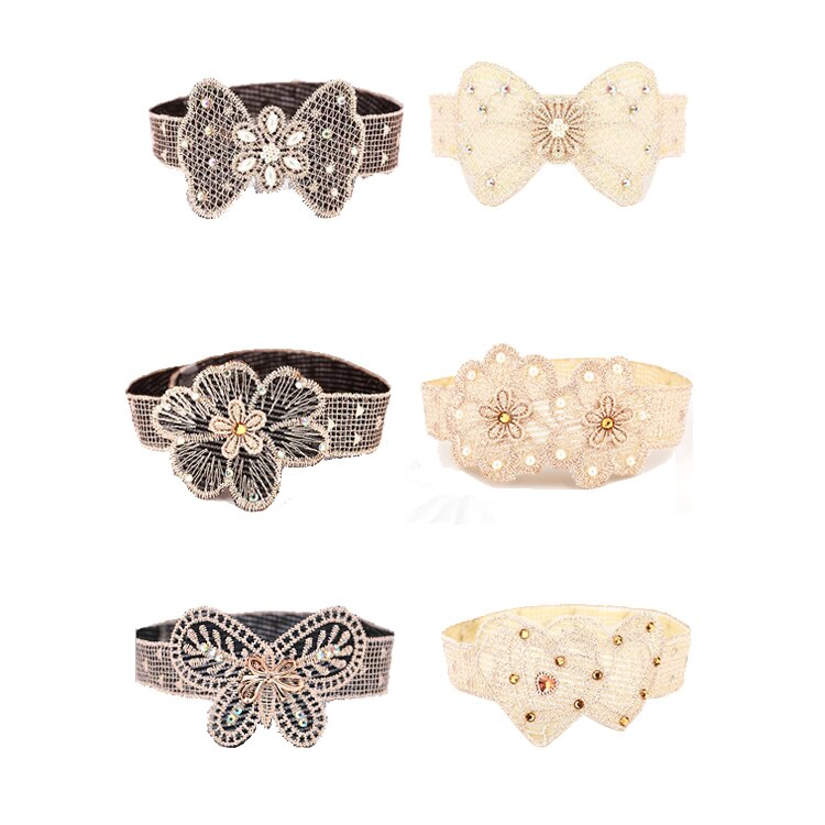 特殊勾毛設計，可輕鬆取下不留痕跡 多款圖案搭配蕾絲珍珠 簡單華麗 也可當髮飾使用