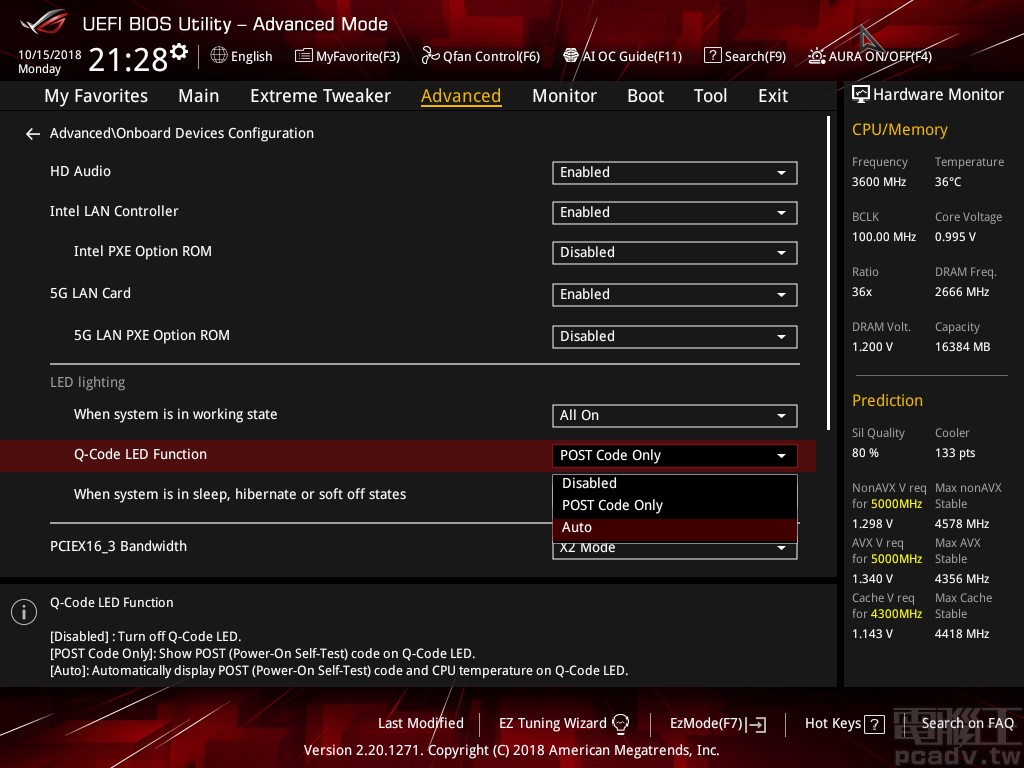 Advanced＞Onboard Devices Configuration＞Q-Code LED Function 選擇 Auto，開機進入作業系統之後，雙位數 7 段顯示器即可以每秒 1 次頻率顯示處理器溫度