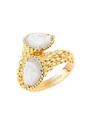 From the Serpent Bohème Couleur Collection. Intricate 18K yellow gold ring has been textured and pol