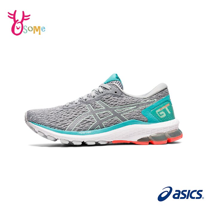 ASICS慢跑鞋 女鞋GT-1000 9(D) 跑步鞋 輕量運動鞋 低足弓 亞瑟士 B9190#灰綠◆OSOME奧森鞋業