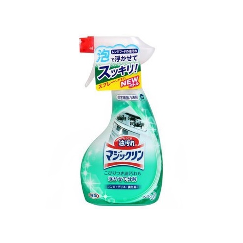 日本原裝進口 知名大廠牌-花王 Kao 可輕鬆溶解洗淨抽風機、瓦斯爐、廚房周邊的難洗油汙 輕巧的設計不佔空間，噴霧式設計使用起來更方便 清新薄荷香氛 本店一律現貨供應，除非註明