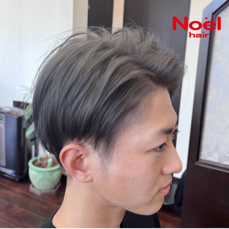 メンズグレージュ系wカラー ブリーチ カラー Noelhair Line Official Account