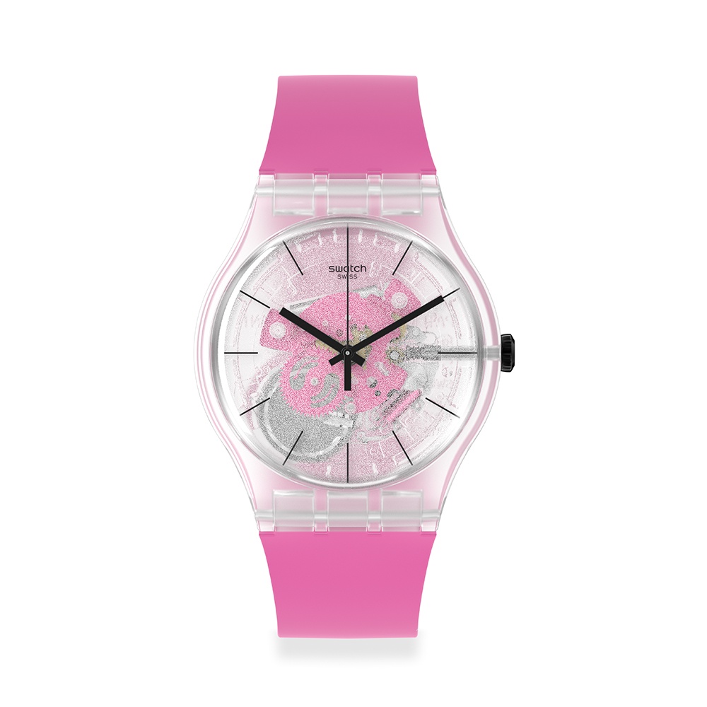 【Swatch】New Gent 原創系列手錶PINK DAZE 花朵綻放(41mm) SO29K107