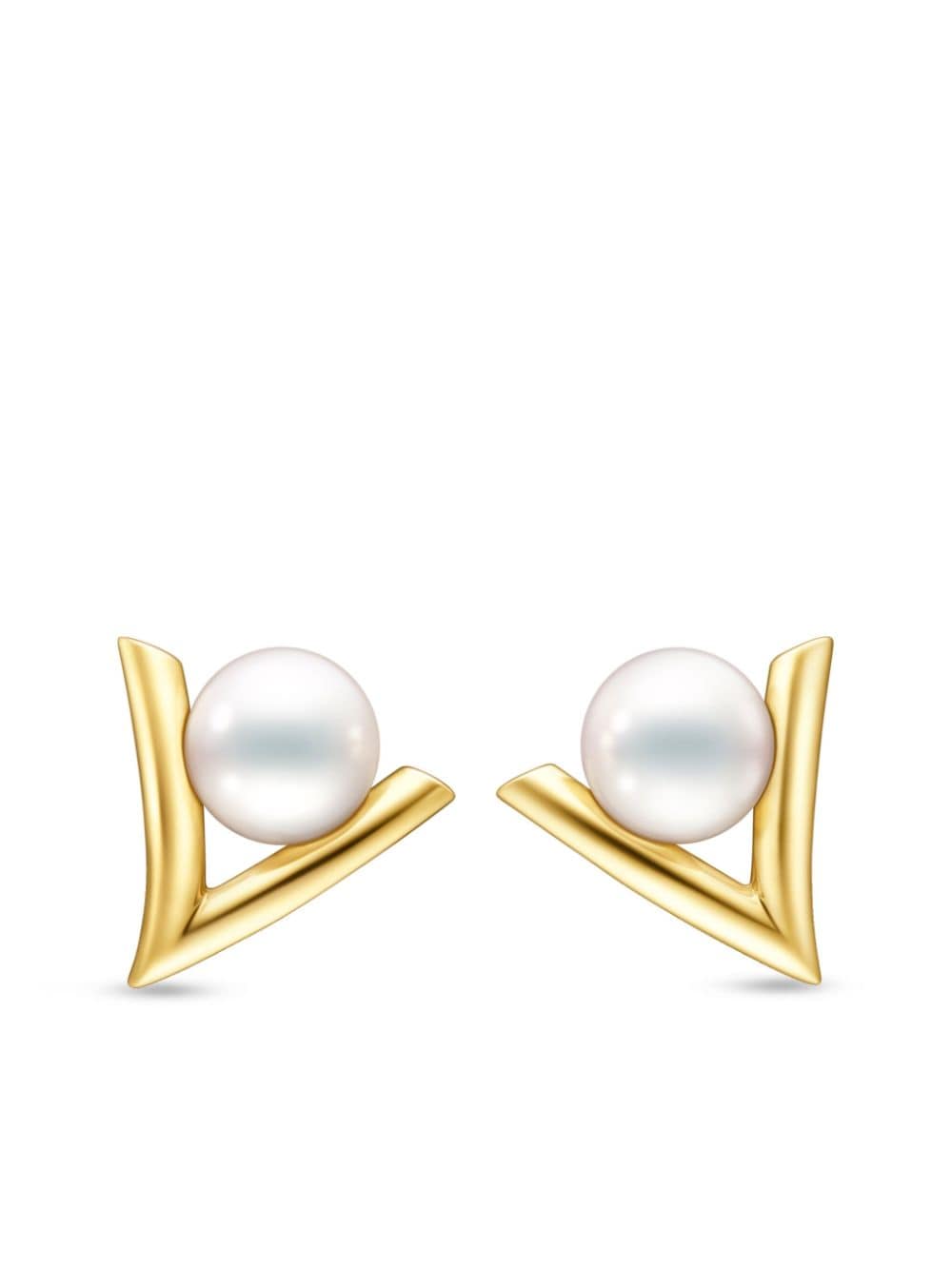 TASAKI - 18kt yellow gold Danger Claw pearl earrings - women - 18kt Yellow Gold/Akoya Pearl - One Size