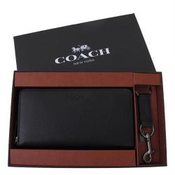 COACH 小牛皮 / 禮盒套裝 / 拉鍊式長夾_黑色