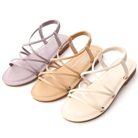 交叉細帶超軟Q底涼鞋 紫色涼鞋