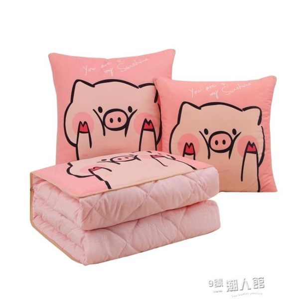 抱枕被子兩用辦公室多功能午睡枕頭折疊毯汽車靠墊靠枕空調被 9號潮人館