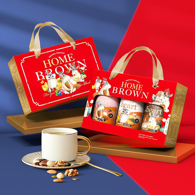 【紅布朗】We Are One堅果禮盒(頂級薑黃堅果+8珍堅果+聰明堅果)