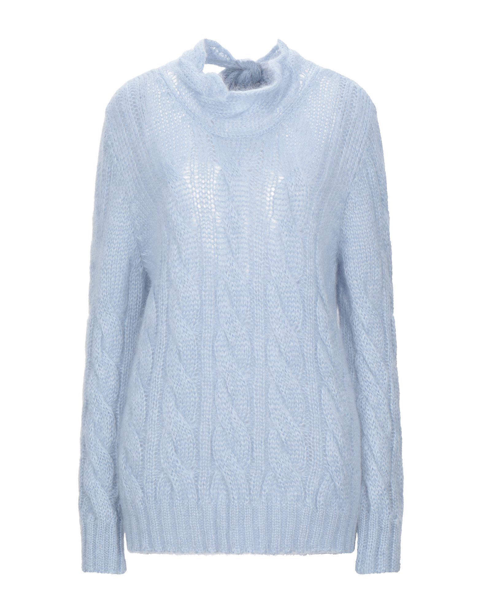 knitted, laces, lightweight knit, wide neckline, basic solid color, long sleeves, no pockets.