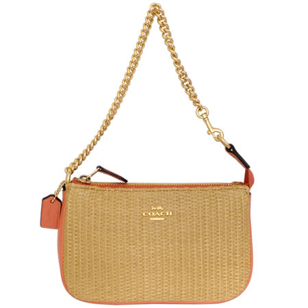 夏日風格竹編包 質感加分真皮車邊及金屬鍊帶 可擺小物、手機/內附卡片格 手抓、手提掛適用各聚會場合