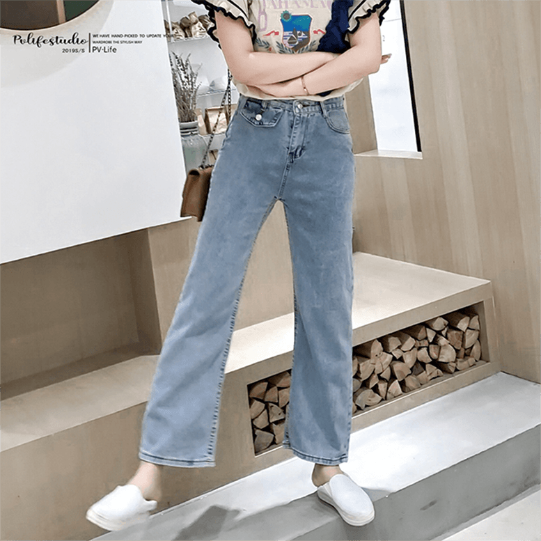 ★ 微喇叭褲今年超夯!★穿起來舒服不緊繃★挺版設計★高腰設計比例拉長★麻豆夢夢身高168體重56 僅供參考唷