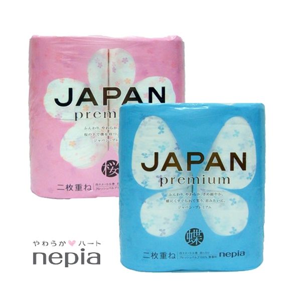 日本 王子製紙 nepia 捲筒柔軟衛生紙 4捲／包（櫻花／蝴蝶紋）