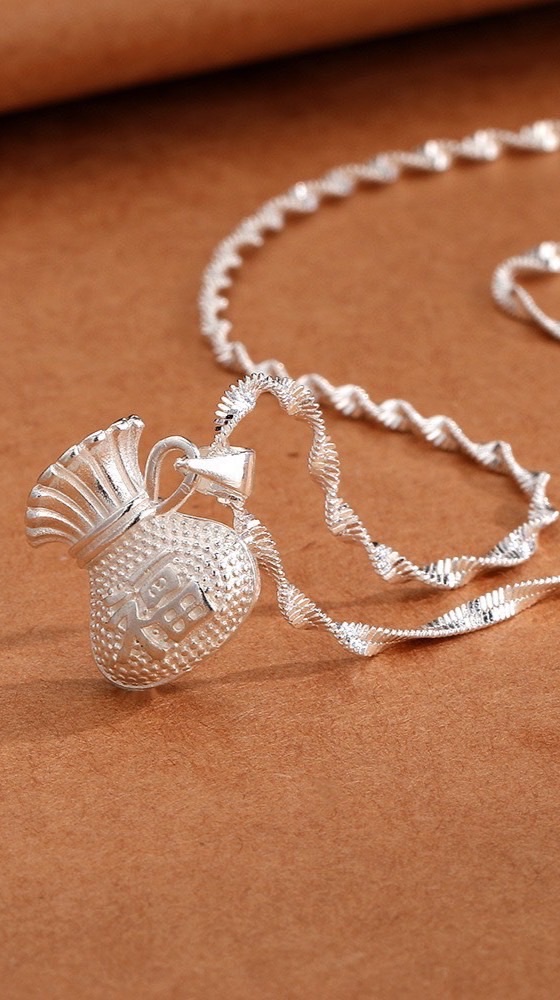 🟥💜 (T15) สร้อยถุงเงินโชคดี - สร้อยถุงเงิน