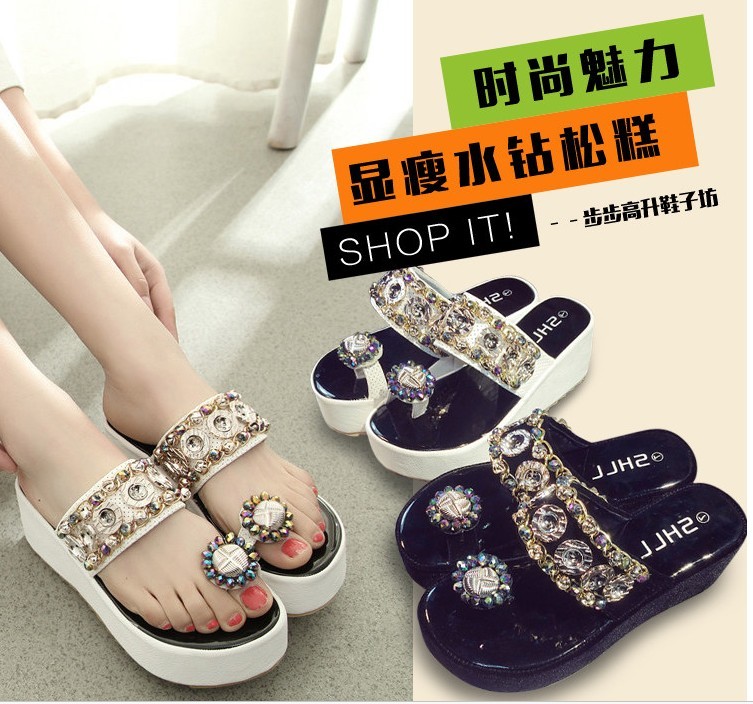 厚底拖鞋 夏季涼拖鞋女夏2020時尚百搭韓版外穿鬆糕厚底坡跟沙灘鞋高跟室外