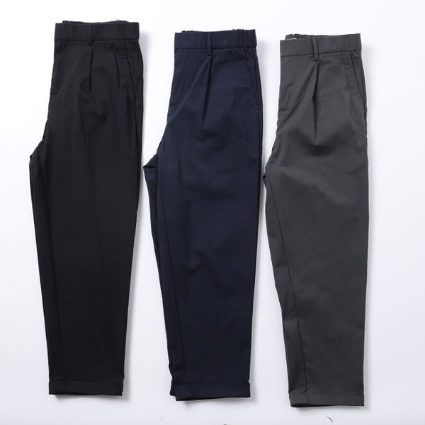 西裝褲 男裝工廠尾貨寬鬆錐形休閒九分褲百搭純色小西褲男 父親節免運