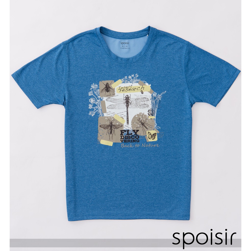spoisir 舒適抗菌機能T恤 | 大自然系列_Insects | 皇家藍