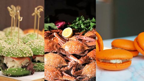 秋天就是要吃螃蟹 期間限定的現蒸秋蟹 香辣紅蟳 還有秋蟹馬卡龍 蟹肉墨魚披薩的創意料理 老饕們快出動 Line購物