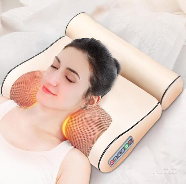 肩頸椎按摩器儀頸部多功能腰部全身電動枕頭脖子肩部揉捏家用頸椎肩頸按 時尚教主