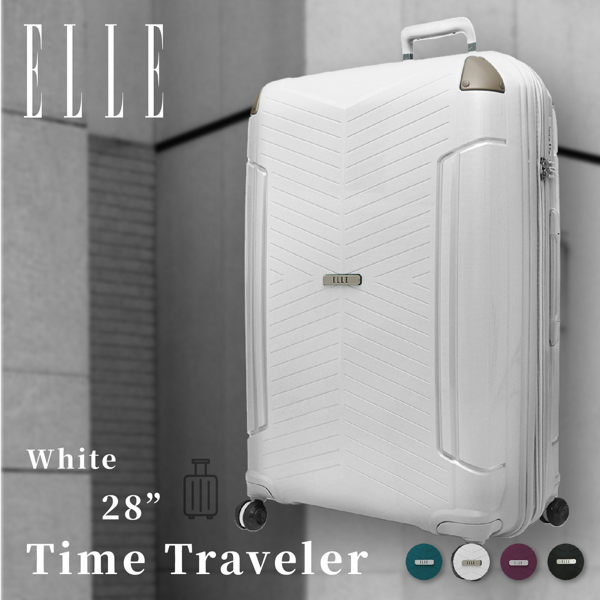 ?旅遊達人? ELLE Time Traveler 科技白 出國 行李箱 28吋 極輕防刮PP材質 EL31232