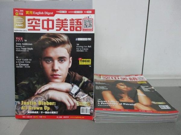 【書寶二手書T4／語言學習_RGK】空中美語_336~344期間_共8本合售_Justin Bieber_附光碟