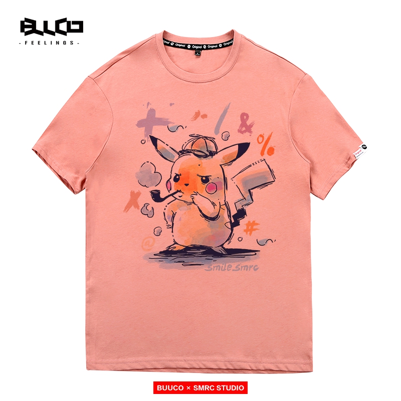 日系原宿風街頭嘻哈涂鴉聯名大偵探電影⑻周邊暗黑二次元短袖t恤男